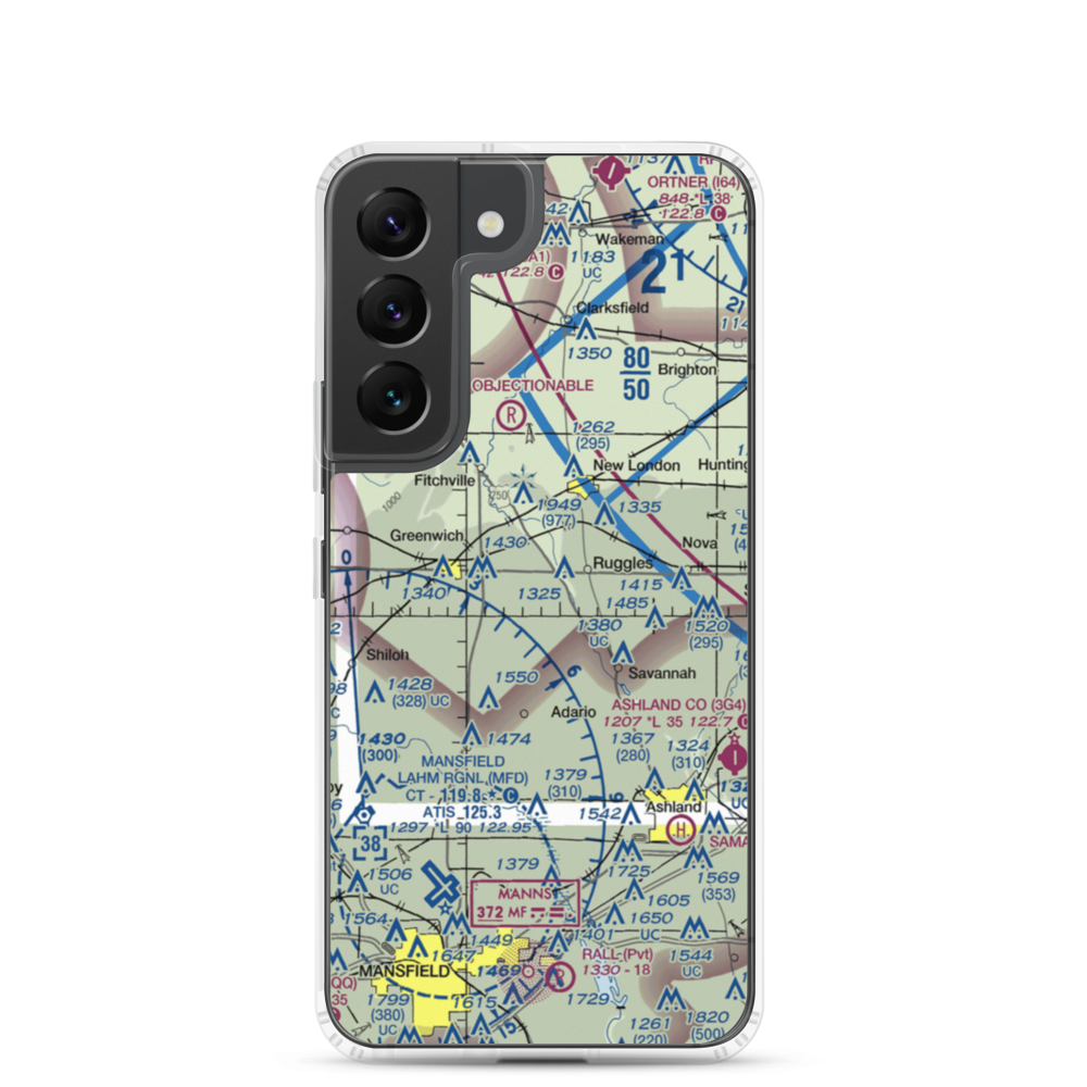 Mindzak Airfield (OI88) VFR Sectional Samsung Case Samsung Galaxy S22 model shown