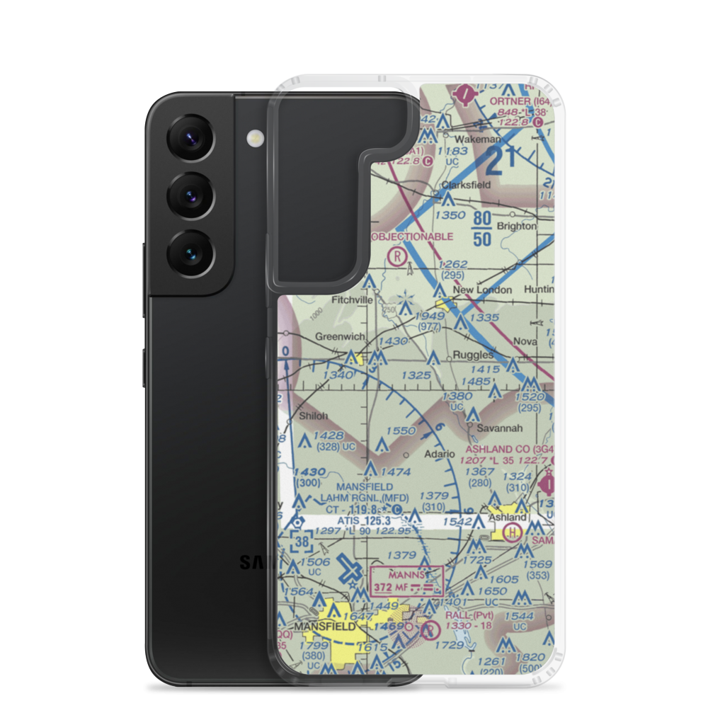 Mindzak Airfield (OI88) VFR Sectional Samsung Case Samsung Galaxy S22 model shown