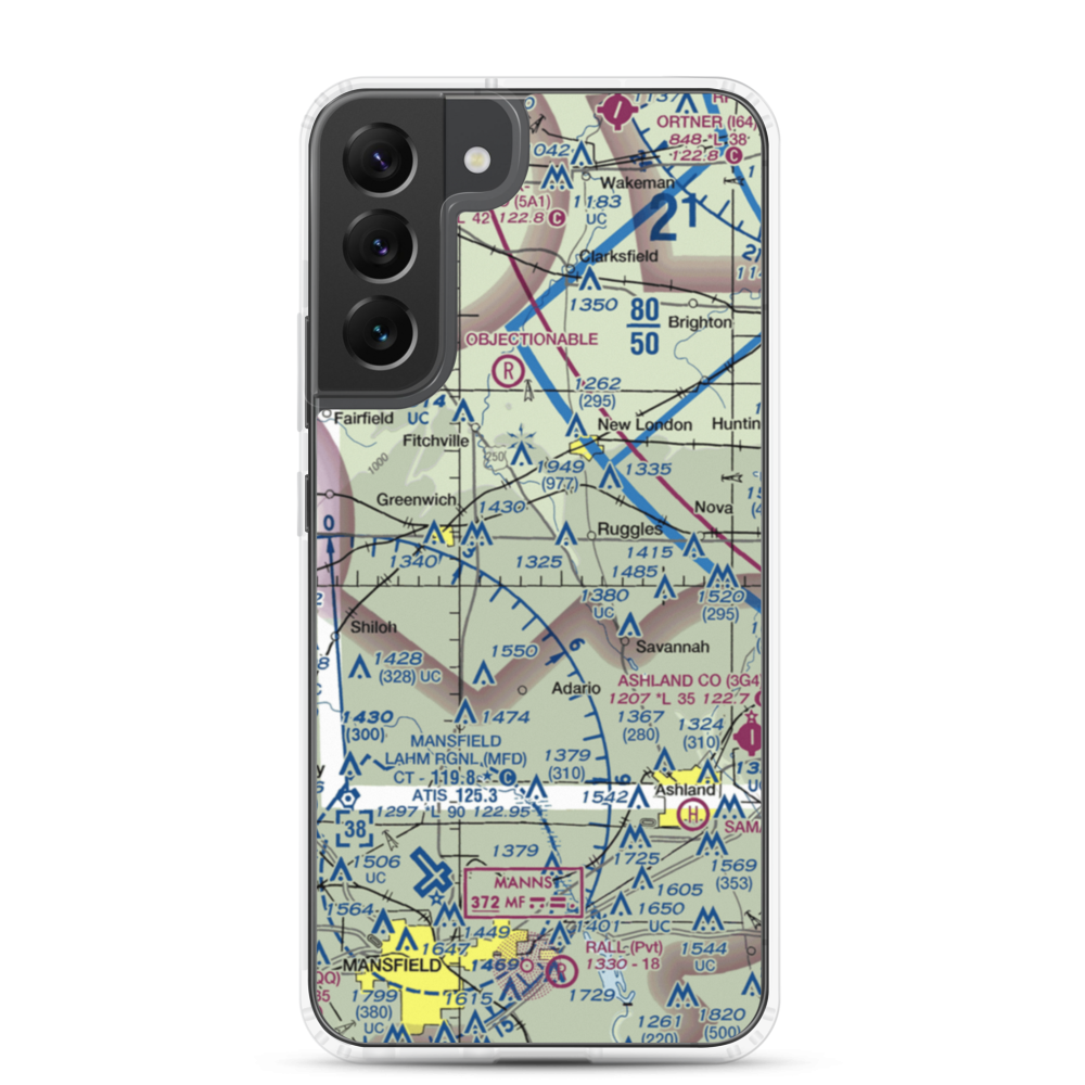 Mindzak Airfield (OI88) VFR Sectional Samsung Case Samsung Galaxy S22 Plus model shown
