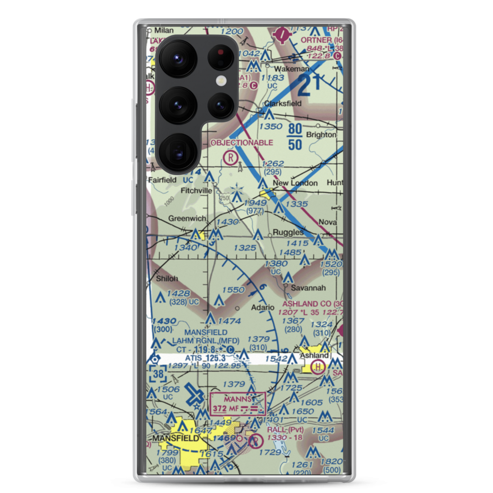 Mindzak Airfield (OI88) VFR Sectional Samsung Case Samsung Galaxy S22 Ultra model shown
