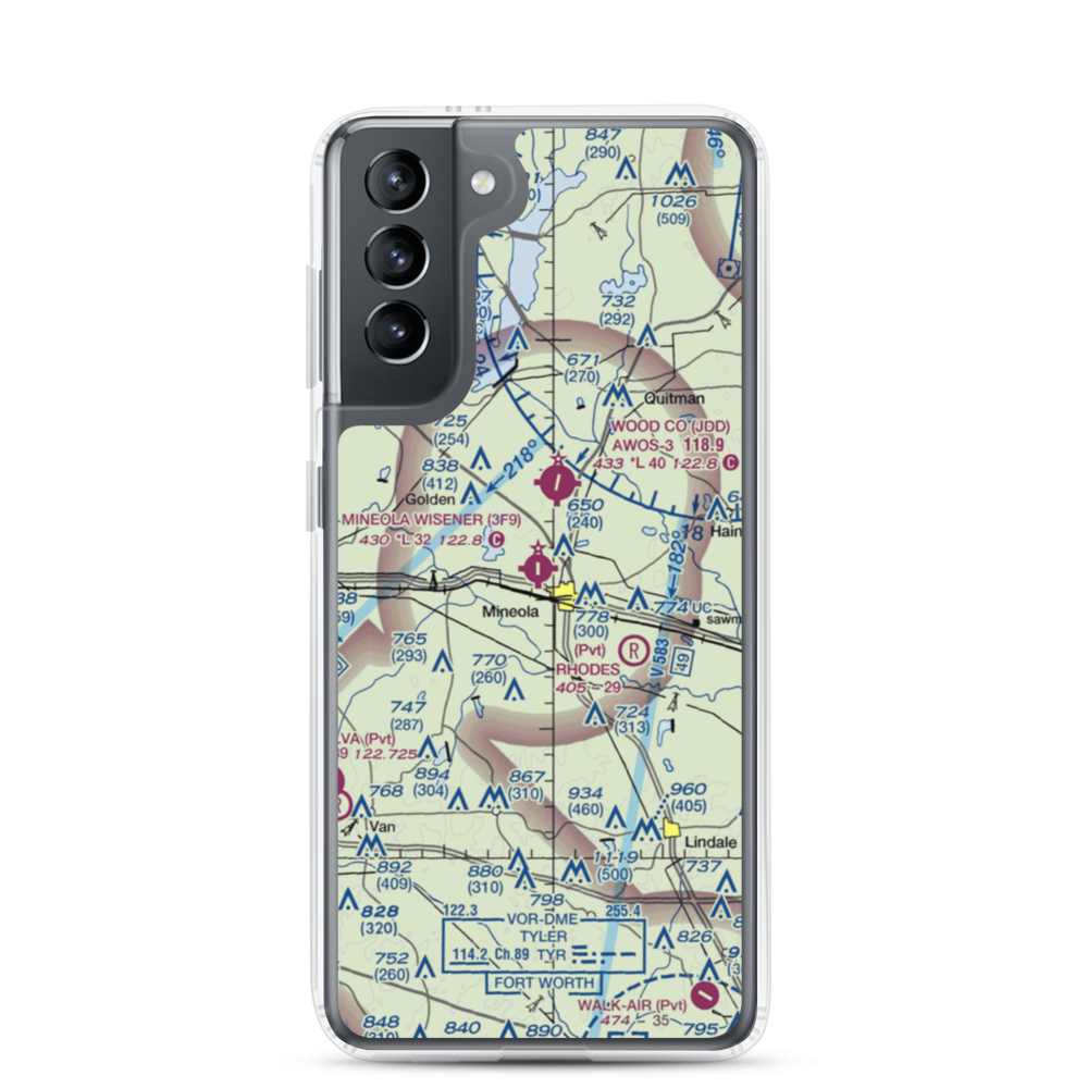 Mineola Wisener Field (3F9) VFR Sectional Samsung Case Samsung Galaxy S21 model shown