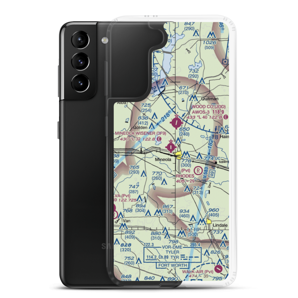 Mineola Wisener Field (3F9) VFR Sectional Samsung Case Samsung Galaxy S21 Plus model shown