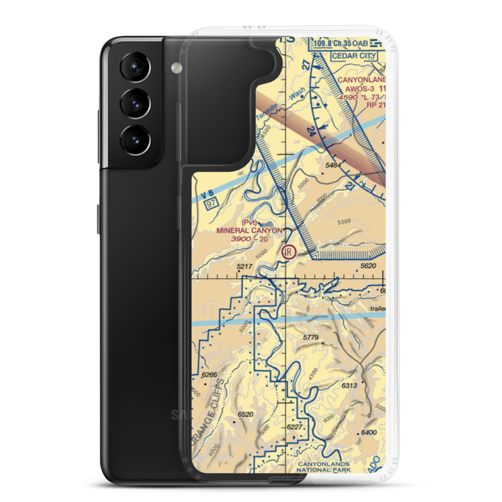 Mineral Canyon Strip (UT75) VFR Sectional Samsung Case Samsung Galaxy S21 Plus model shown