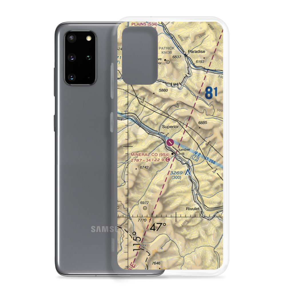 Mineral County Airport (9S4) VFR Sectional Samsung Case Samsung Galaxy S20 Plus model shown