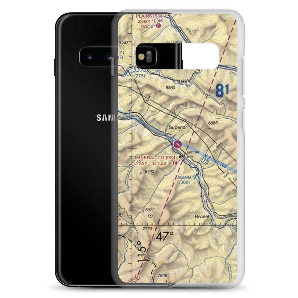 Mineral County Airport (9S4) VFR Sectional Samsung Case Samsung Galaxy S10+ model shown