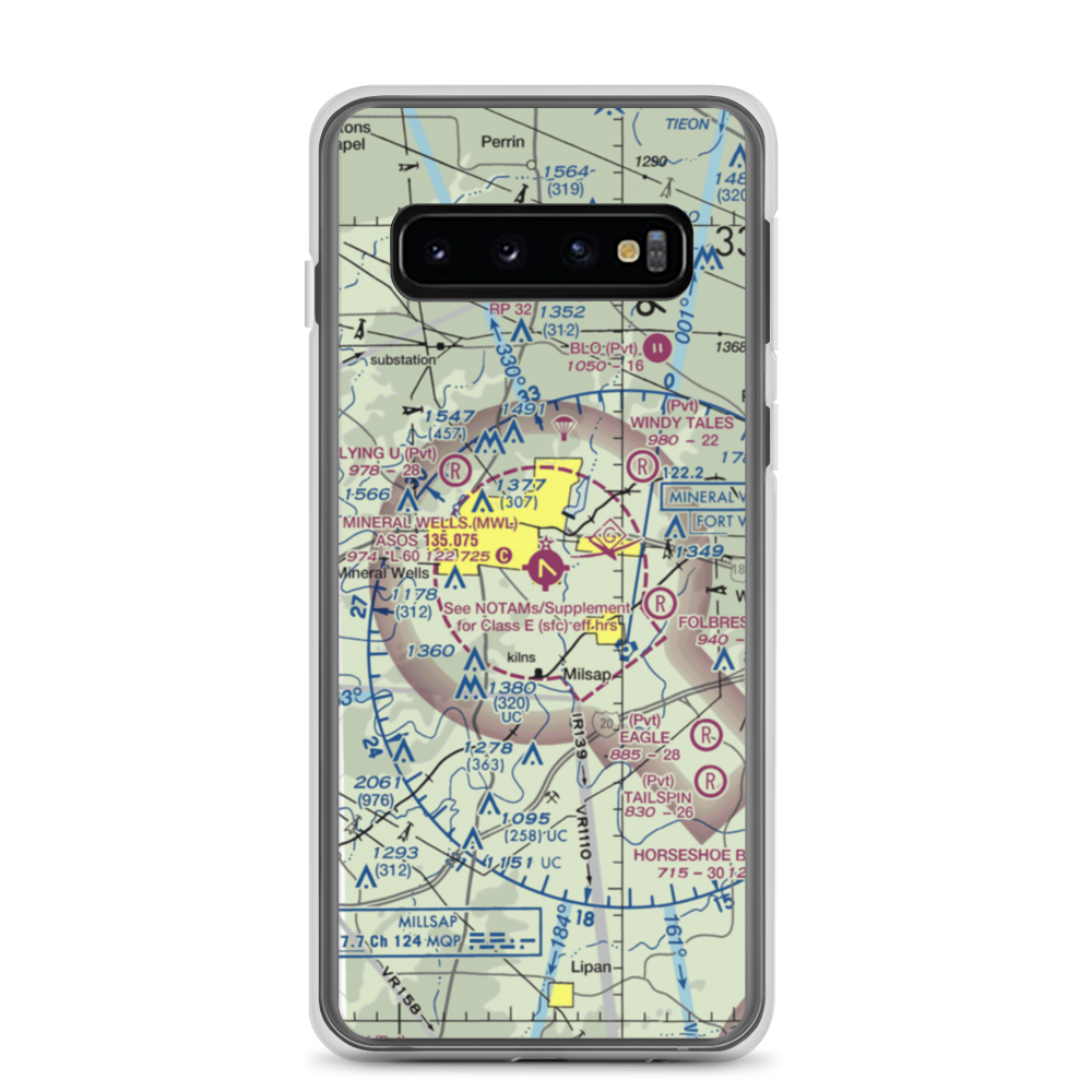 Mineral Wells Airport (MWL) VFR Sectional Samsung Case Samsung Galaxy S10 model shown