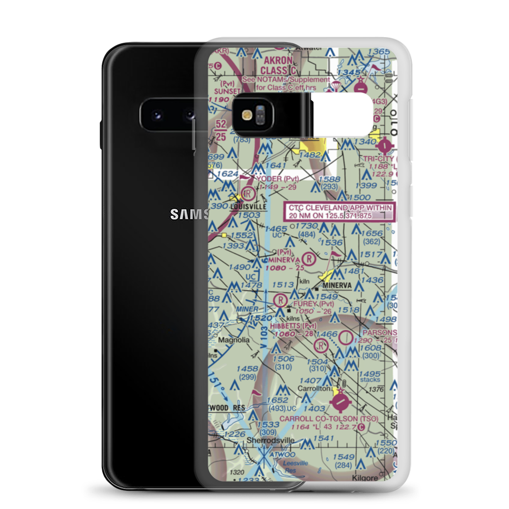 Minerva Airport (OH15) VFR Sectional Samsung Case Samsung Galaxy S10 model shown