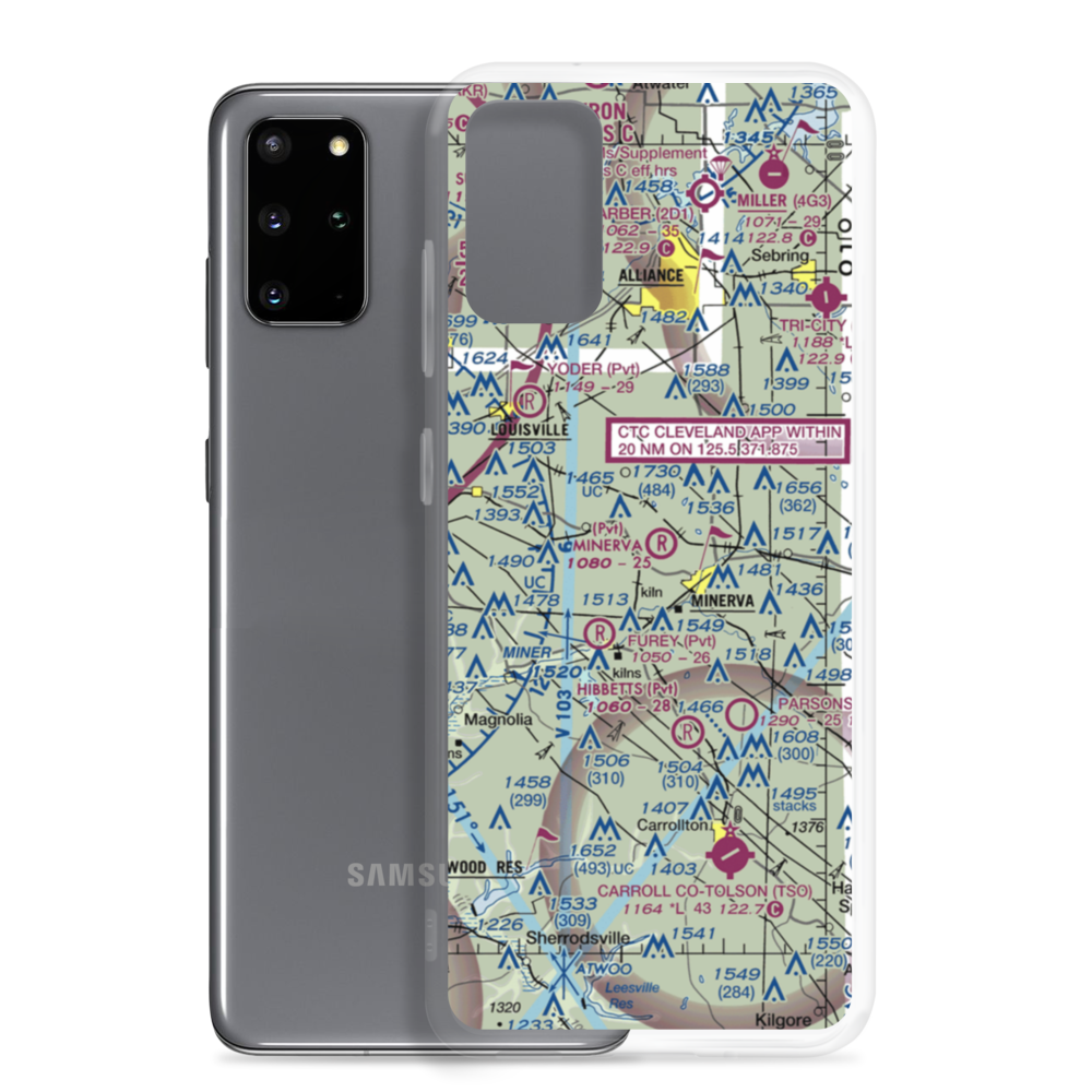 Minerva Airport (OH15) VFR Sectional Samsung Case Samsung Galaxy S20 Plus model shown