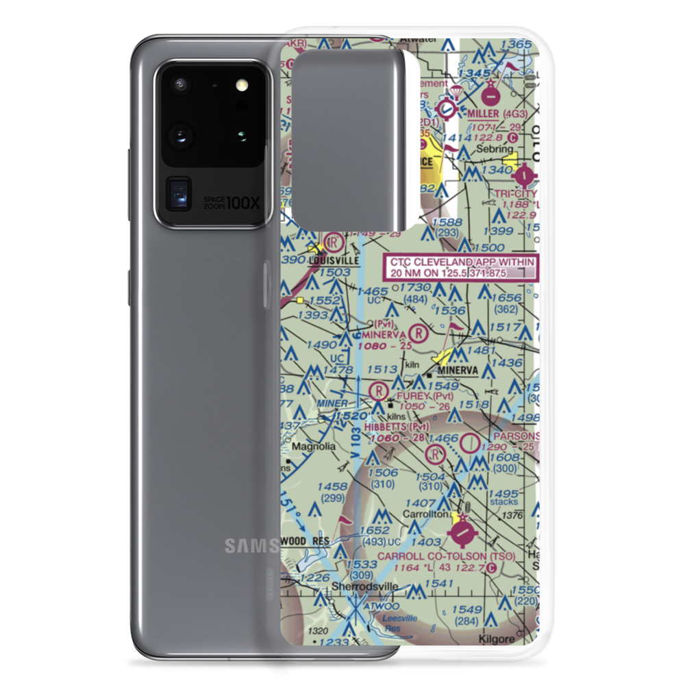 Minerva Airport (OH15) VFR Sectional Samsung Case Samsung Galaxy S20 Ultra model shown