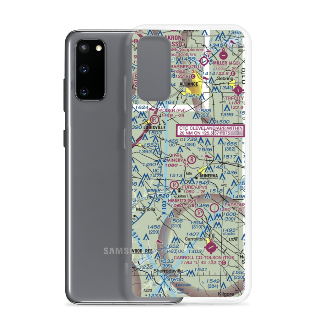 Minerva Airport (OH15) VFR Sectional Samsung Case Samsung Galaxy S20 model shown