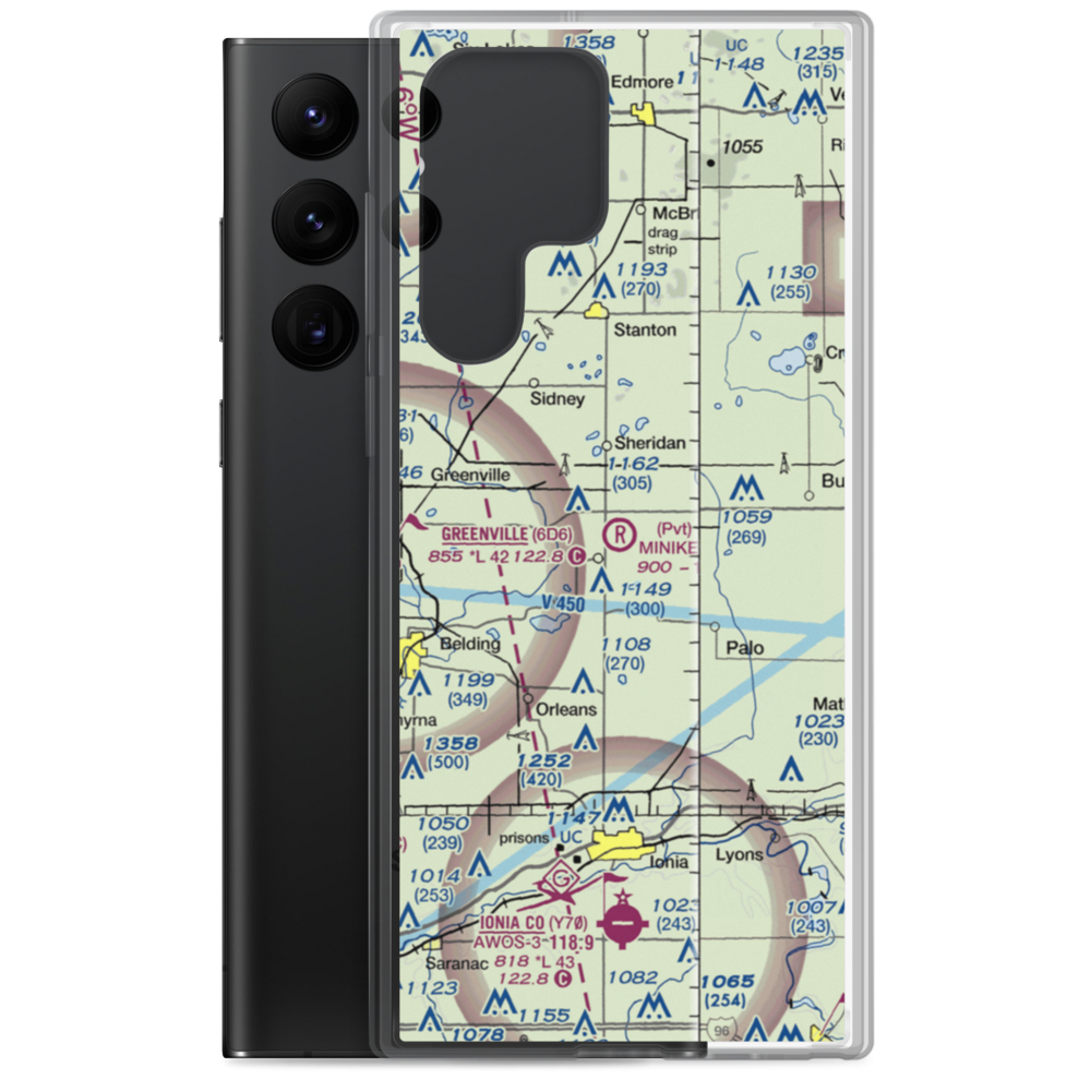 Minikey Airport (MI13) VFR Sectional Samsung Case Samsung Galaxy S22 Ultra model shown