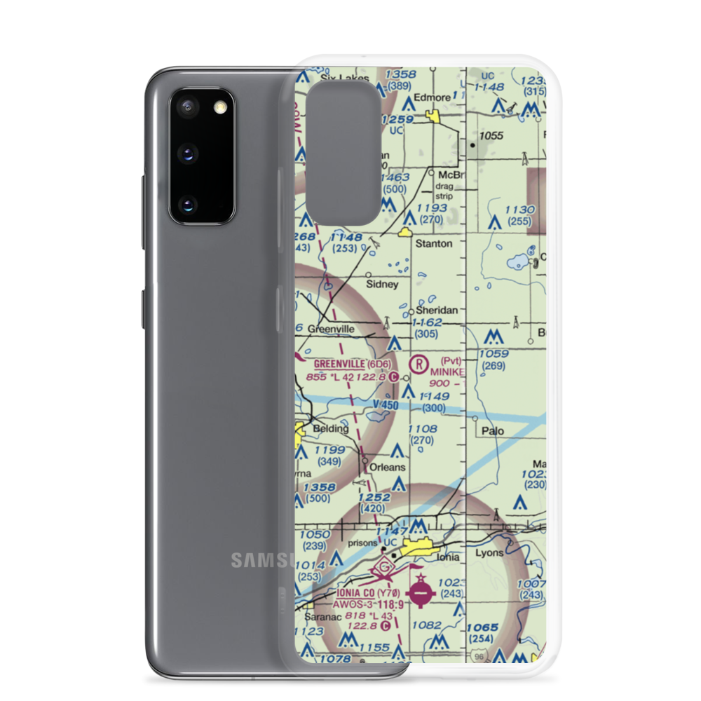 Minikey Airport (MI13) VFR Sectional Samsung Case Samsung Galaxy S20 model shown