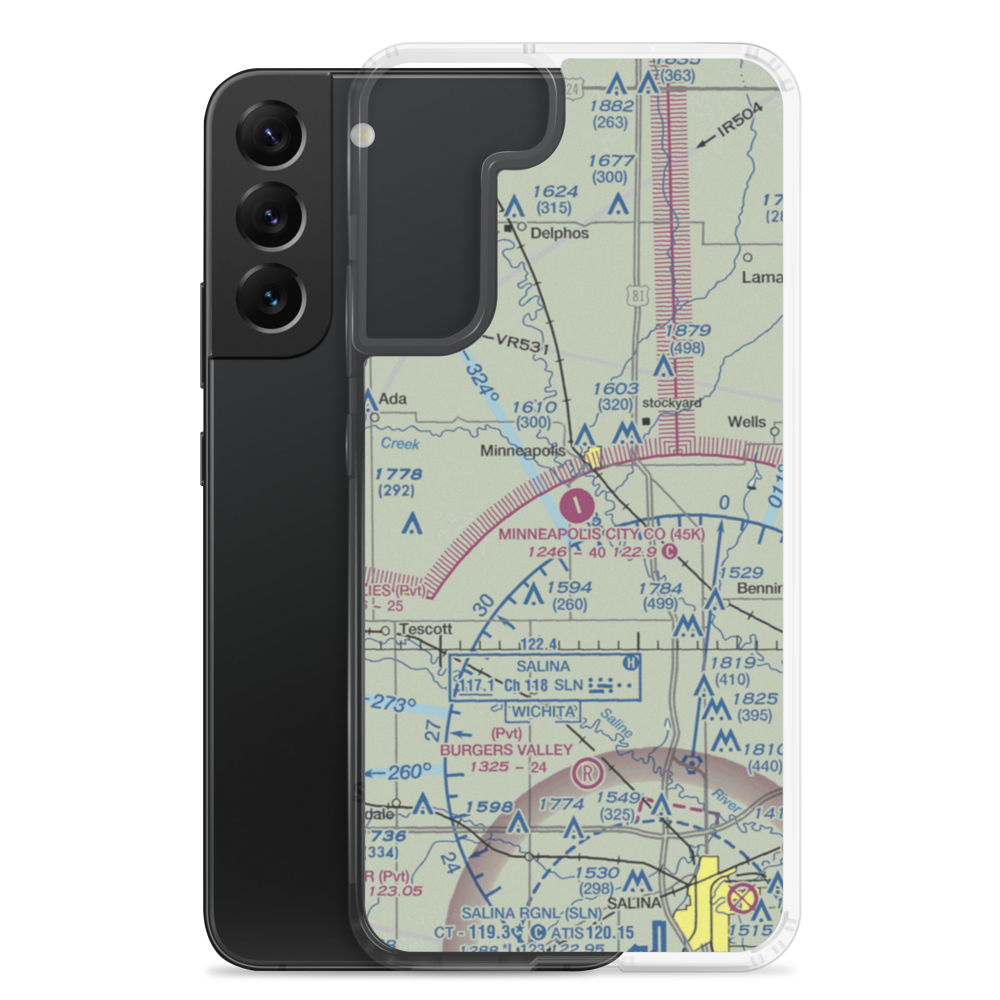 Minneapolis City County Airport (45K) VFR Sectional Samsung Case Samsung Galaxy S22 Plus model shown