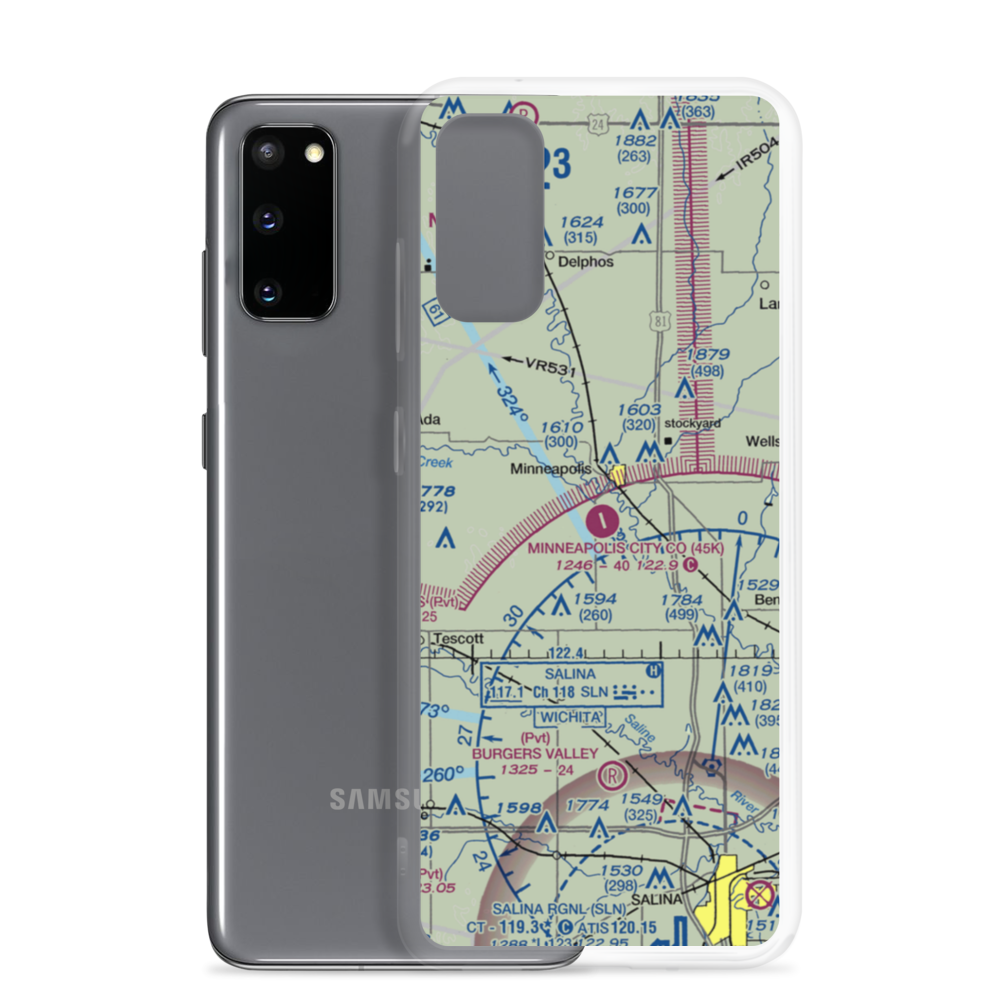 Minneapolis City County Airport (45K) VFR Sectional Samsung Case Samsung Galaxy S20 model shown