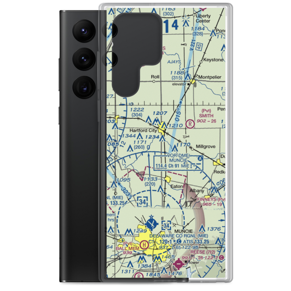Minneman Airport (21IN) VFR Sectional Samsung Case Samsung Galaxy S22 Ultra model shown