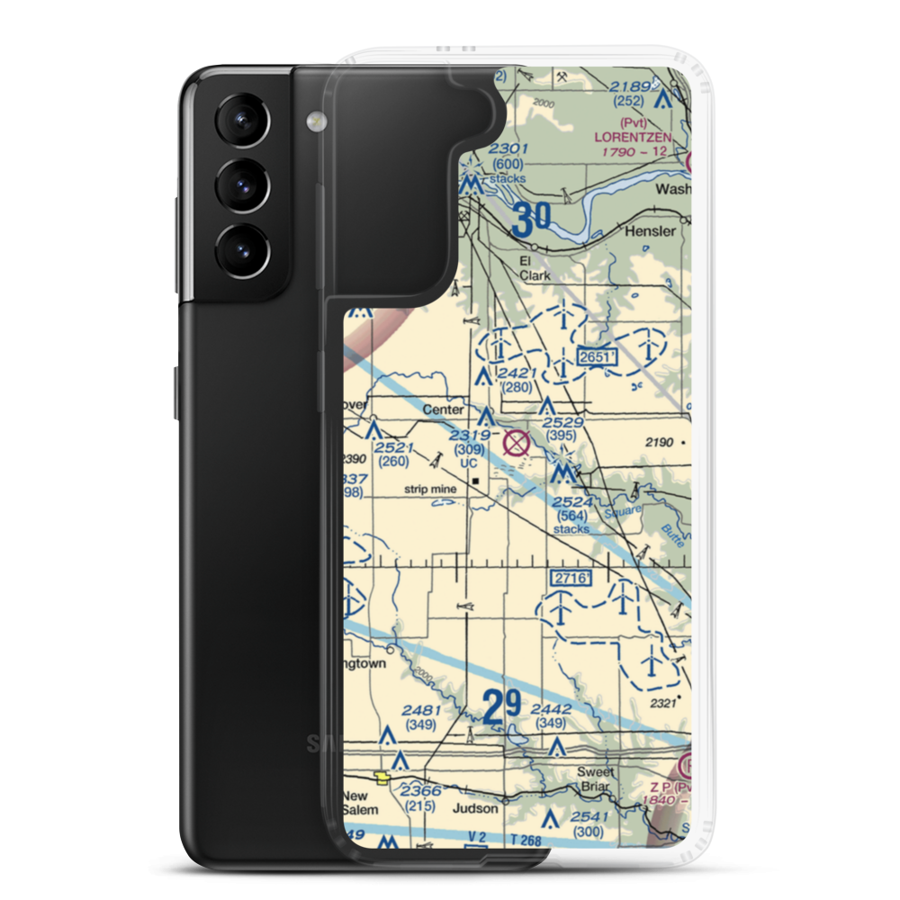 Minnkota Private Airport (23ND) VFR Sectional Samsung Case Samsung Galaxy S21 Plus model shown