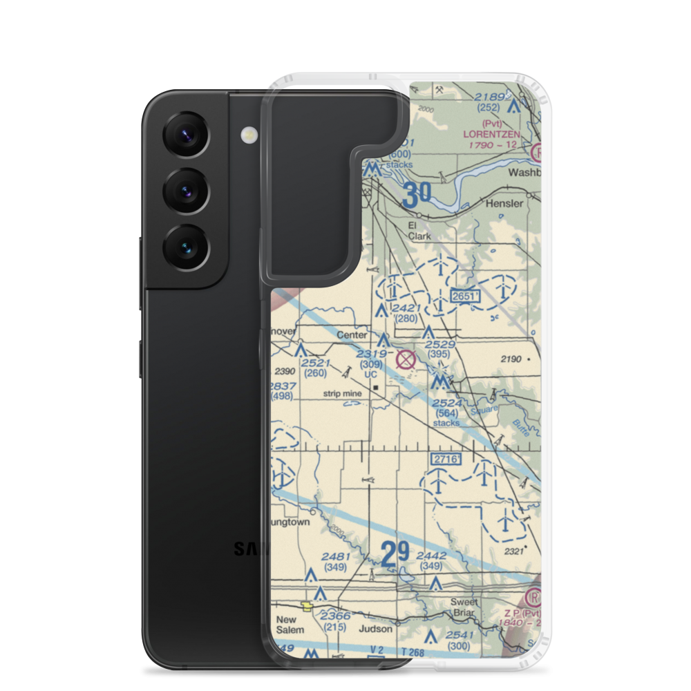 Minnkota Private Airport (23ND) VFR Sectional Samsung Case Samsung Galaxy S22 model shown