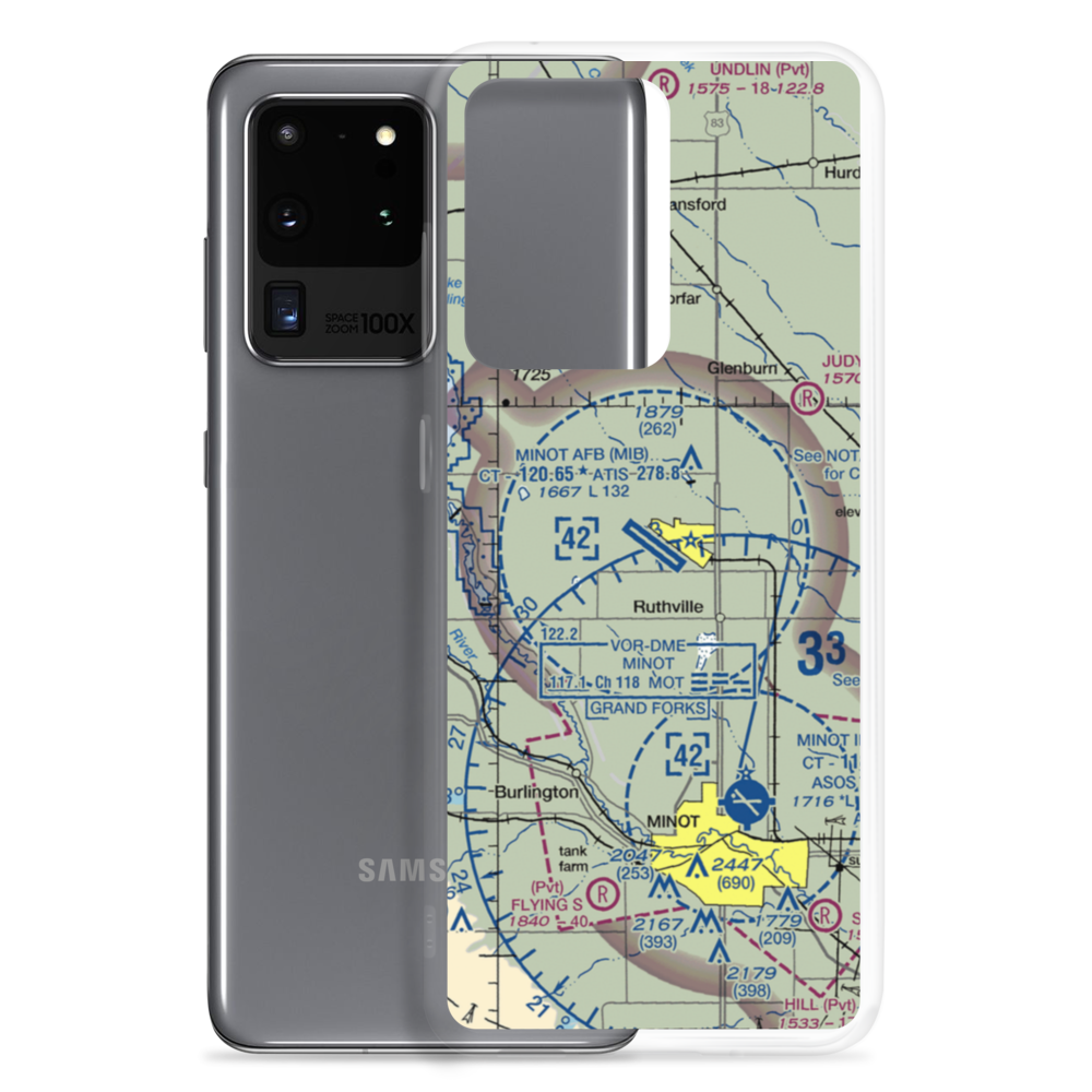 Minot Air Force Base (MIB) VFR Sectional Samsung Case Samsung Galaxy S20 Ultra model shown