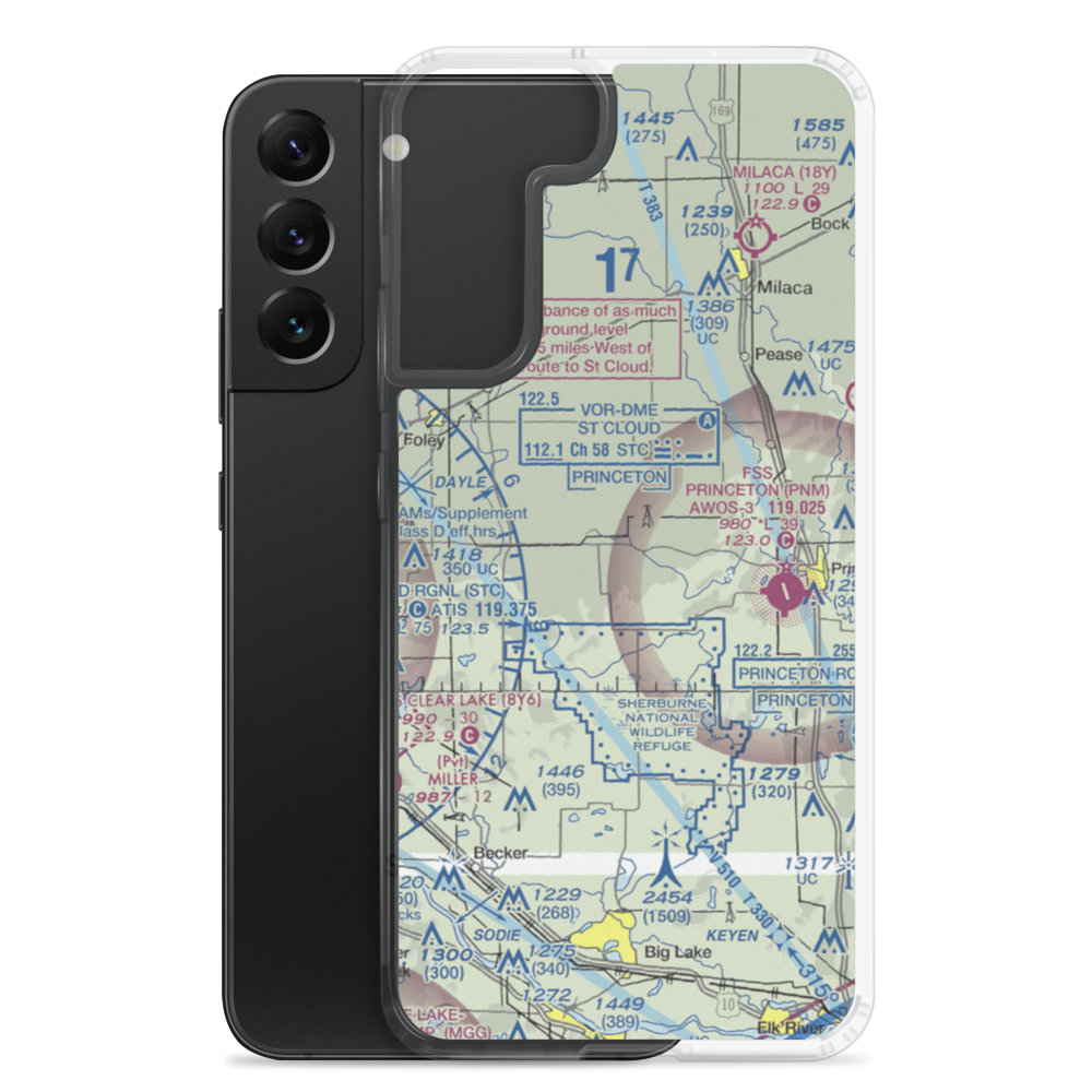 Minske Field (8MN6) VFR Sectional Samsung Case Samsung Galaxy S22 Plus model shown