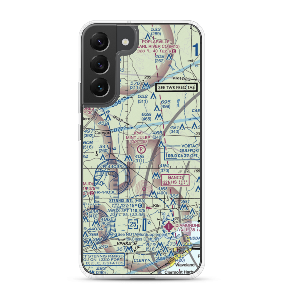 Mint Julep Airpark (5MS5) VFR Sectional Samsung Case Samsung Galaxy S22 Plus model shown