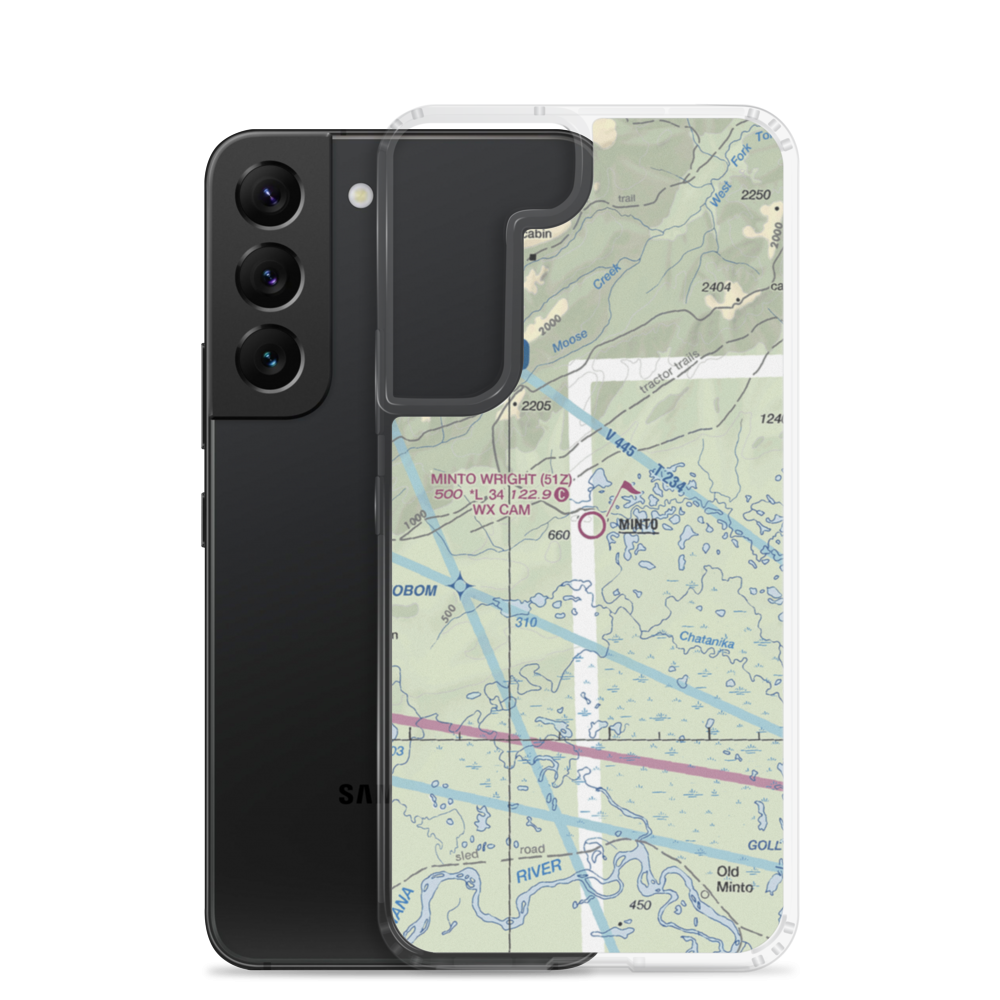 Minto Al Wright Airport (51Z) VFR Sectional Samsung Case Samsung Galaxy S22 model shown
