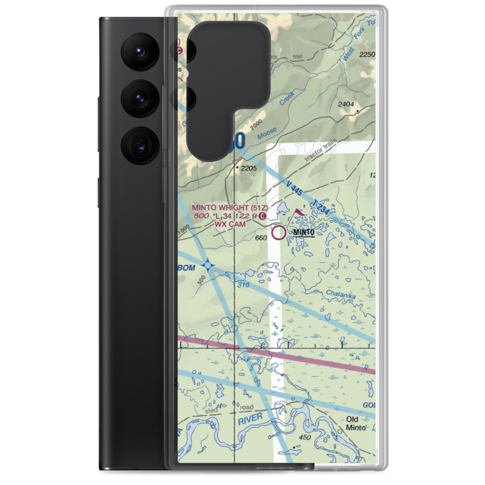 Minto Al Wright Airport (51Z) VFR Sectional Samsung Case Samsung Galaxy S22 Ultra model shown