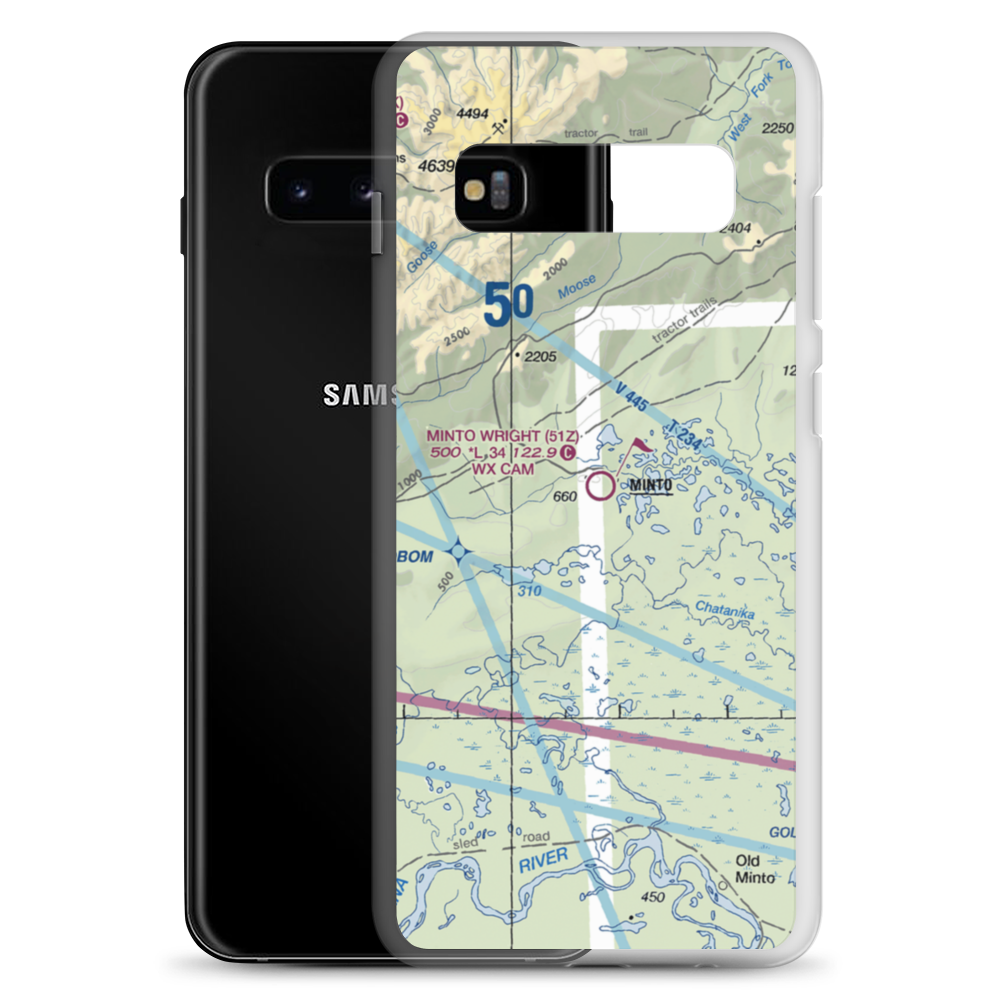 Minto Al Wright Airport (51Z) VFR Sectional Samsung Case Samsung Galaxy S10+ model shown