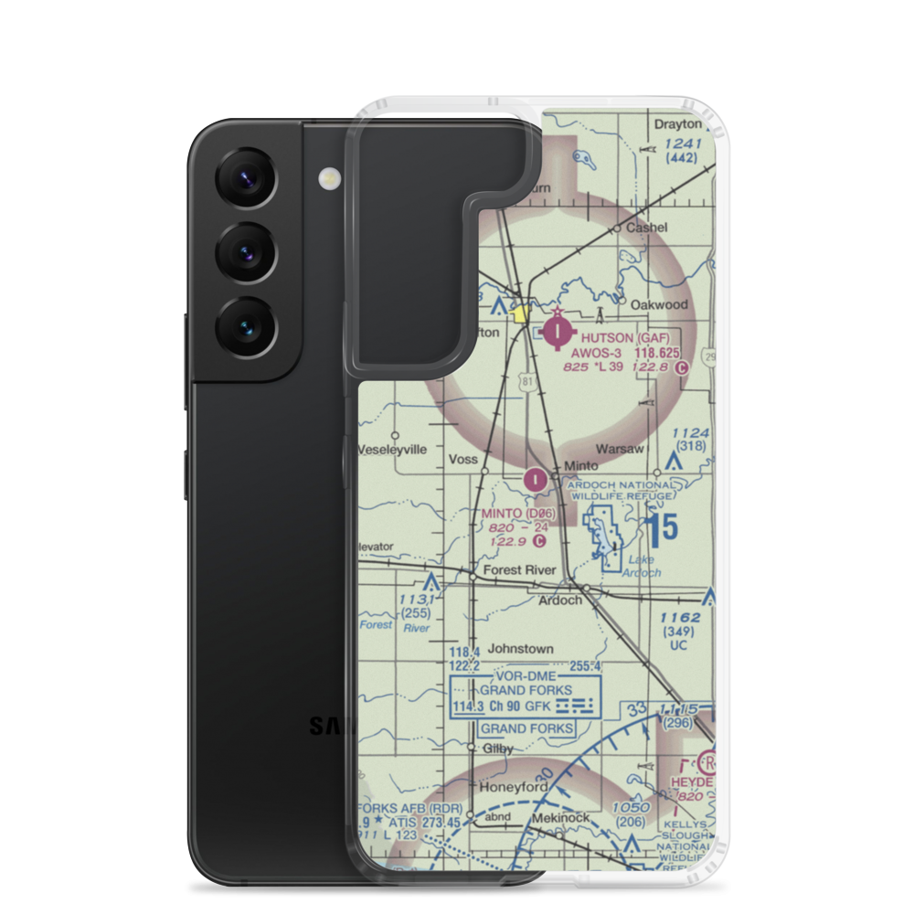 Minto Municipal Airport (D06) VFR Sectional Samsung Case Samsung Galaxy S22 model shown