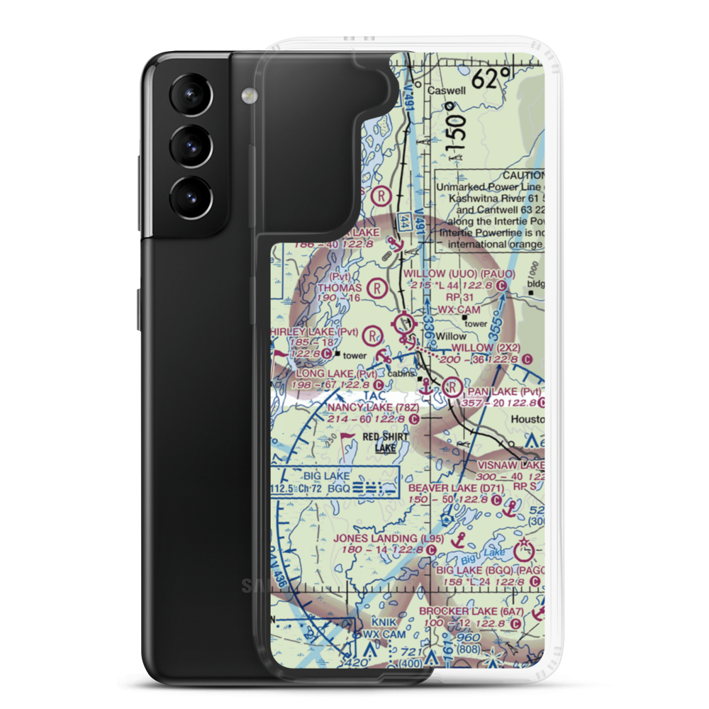Minuteman Lake Seaplane Base (MFN) VFR Sectional Samsung Case Samsung Galaxy S21 Plus model shown