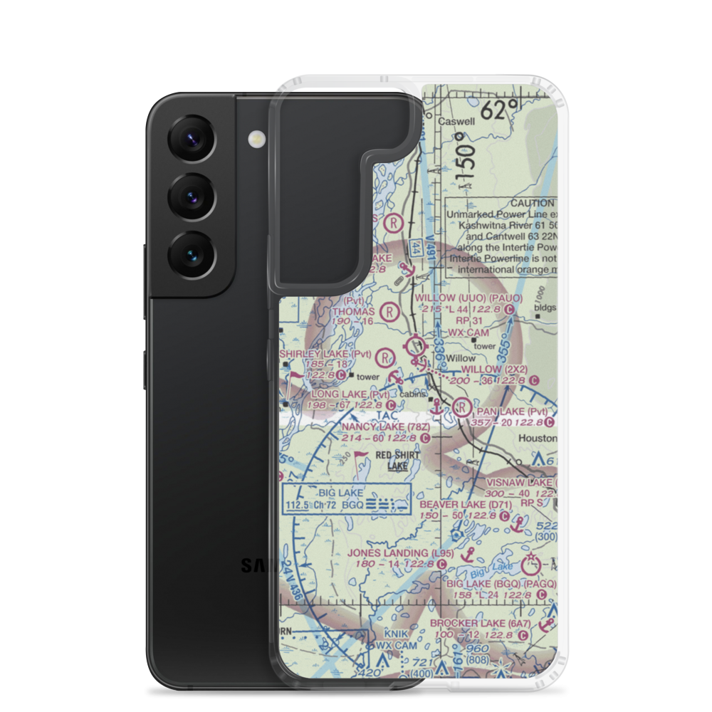 Minuteman Lake Seaplane Base (MFN) VFR Sectional Samsung Case Samsung Galaxy S22 model shown