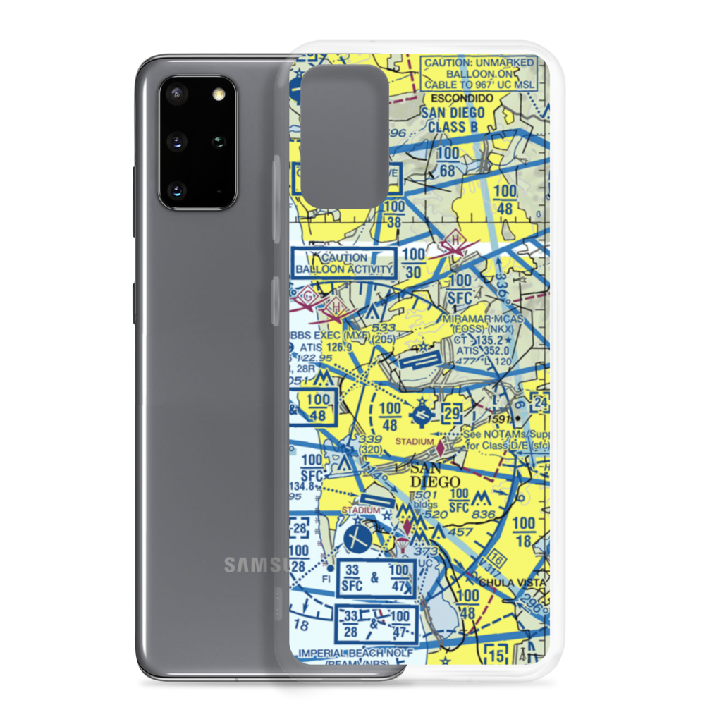 Miramar Marine Corps Air Station - Mitscher Field (NKX) VFR Sectional Samsung Case Samsung Galaxy S20 Plus model shown