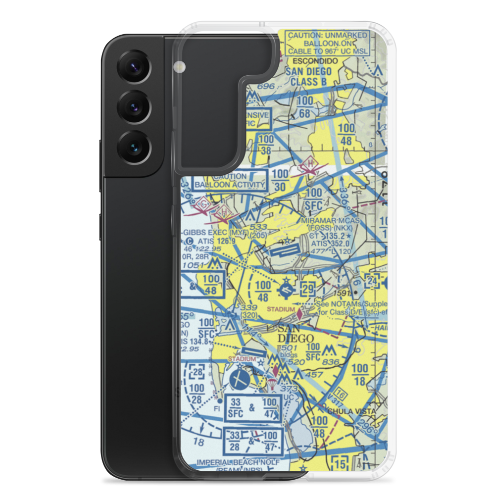 Miramar Marine Corps Air Station - Mitscher Field (NKX) VFR Sectional Samsung Case Samsung Galaxy S22 Plus model shown