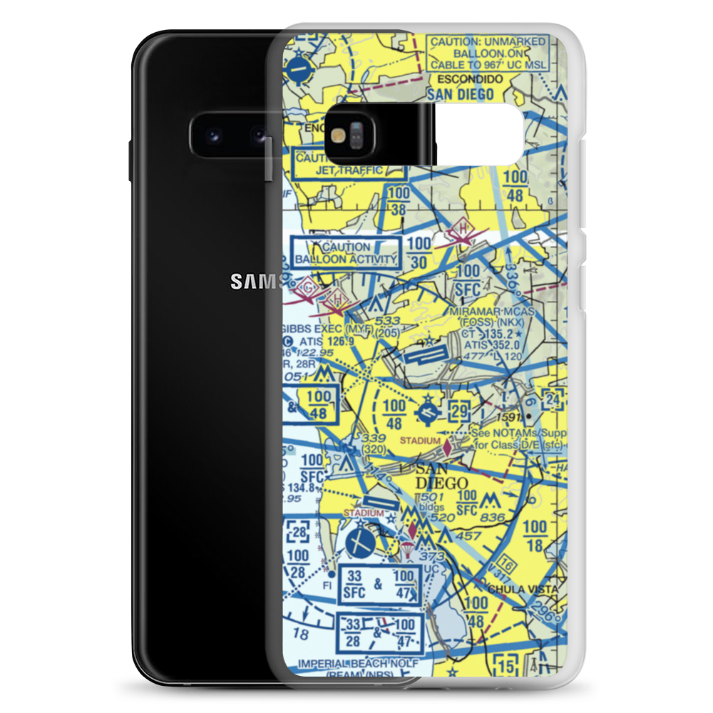 Miramar Marine Corps Air Station - Mitscher Field (NKX) VFR Sectional Samsung Case Samsung Galaxy S10+ model shown