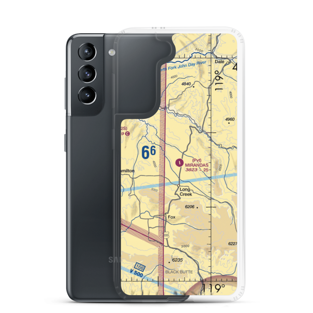 Miranda's Skyranch Airport (OR07) VFR Sectional Samsung Case Samsung Galaxy S21 model shown