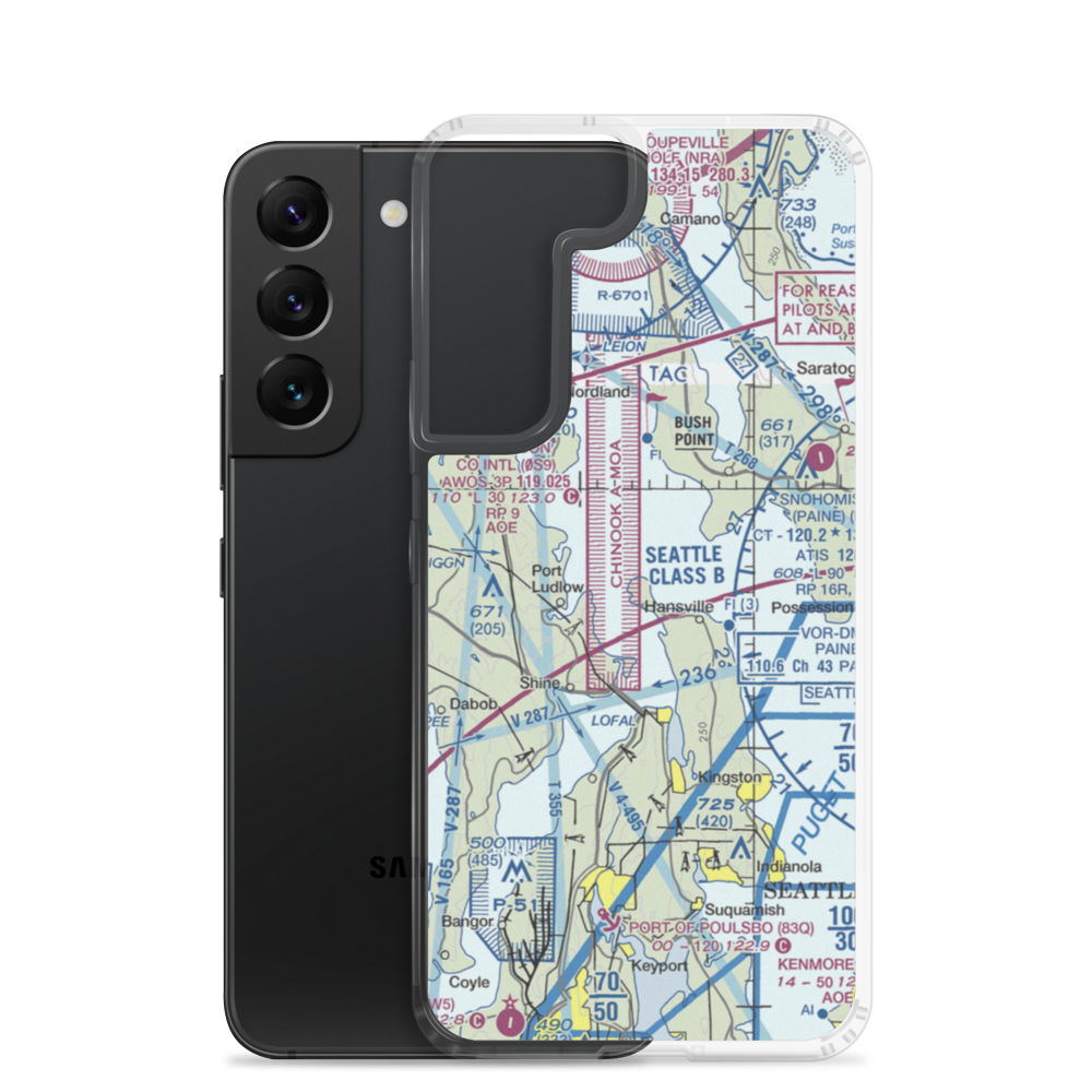 Mirth Airport (WA22) VFR Sectional Samsung Case Samsung Galaxy S22 model shown