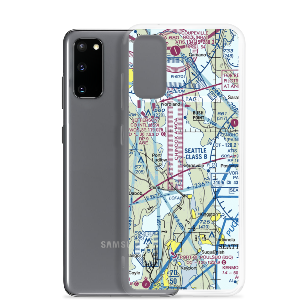 Mirth Airport (WA22) VFR Sectional Samsung Case Samsung Galaxy S20 model shown
