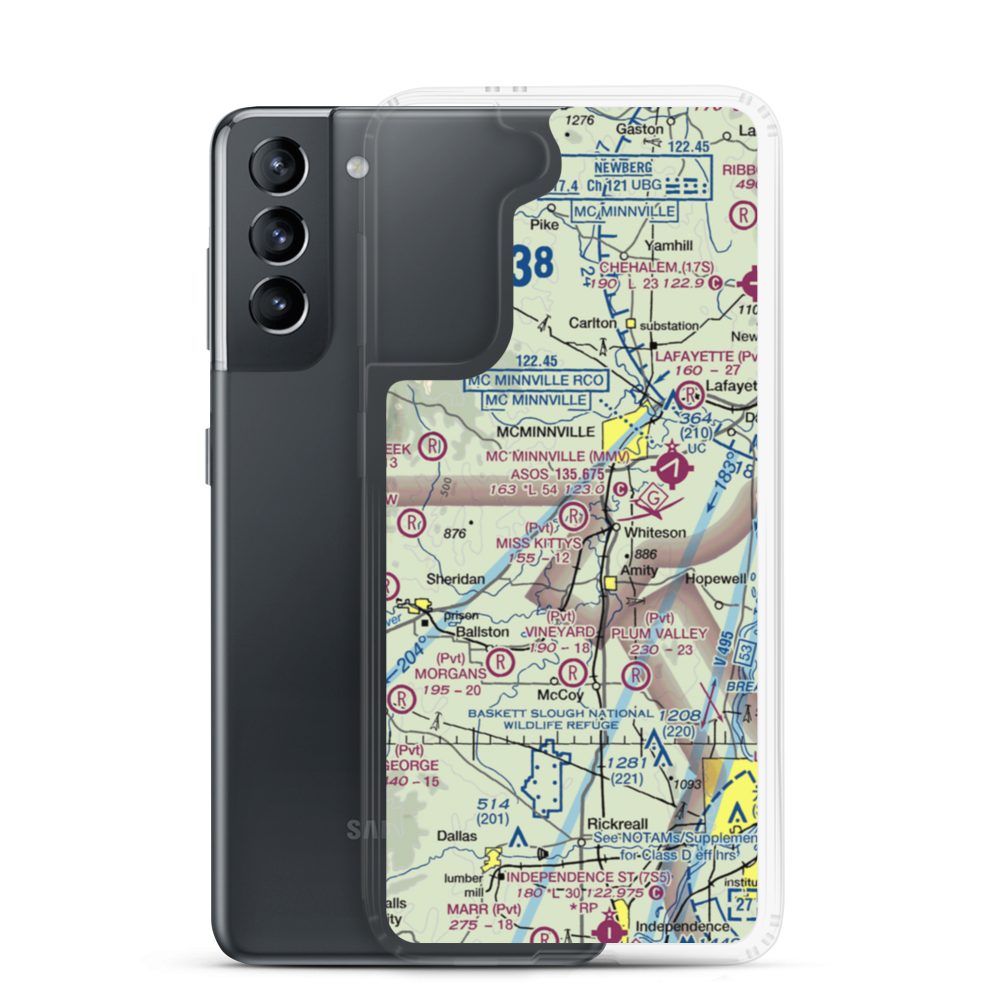 Miss Kittys Strip Airport (OG44) VFR Sectional Samsung Case Samsung Galaxy S21 model shown