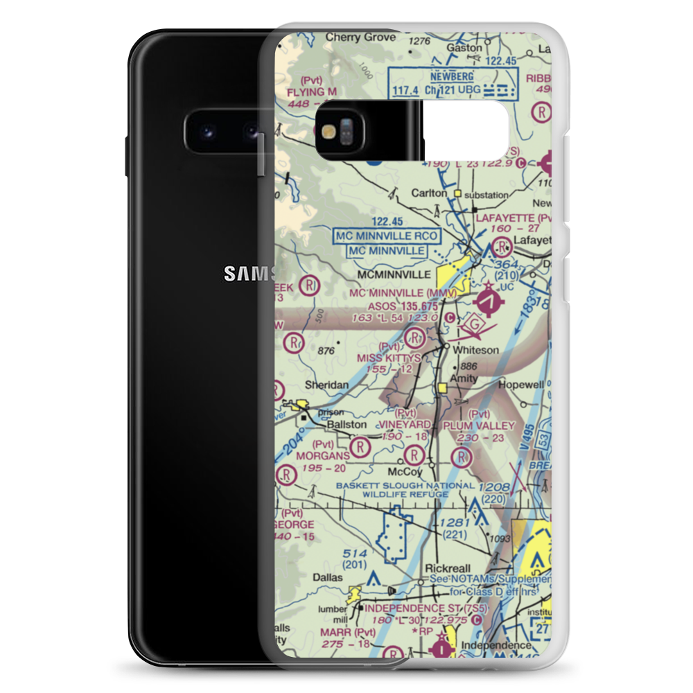 Miss Kittys Strip Airport (OG44) VFR Sectional Samsung Case Samsung Galaxy S10+ model shown