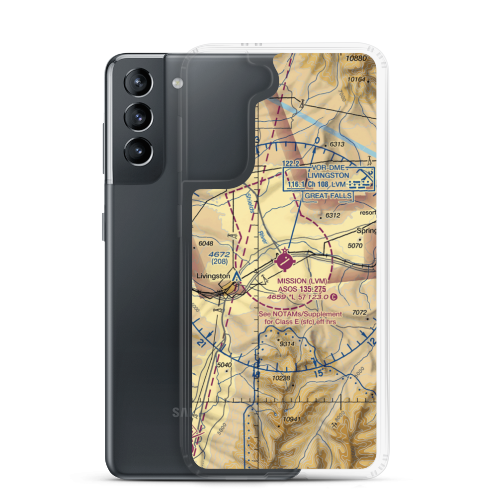 Mission Field (LVM) VFR Sectional Samsung Case Samsung Galaxy S21 model shown