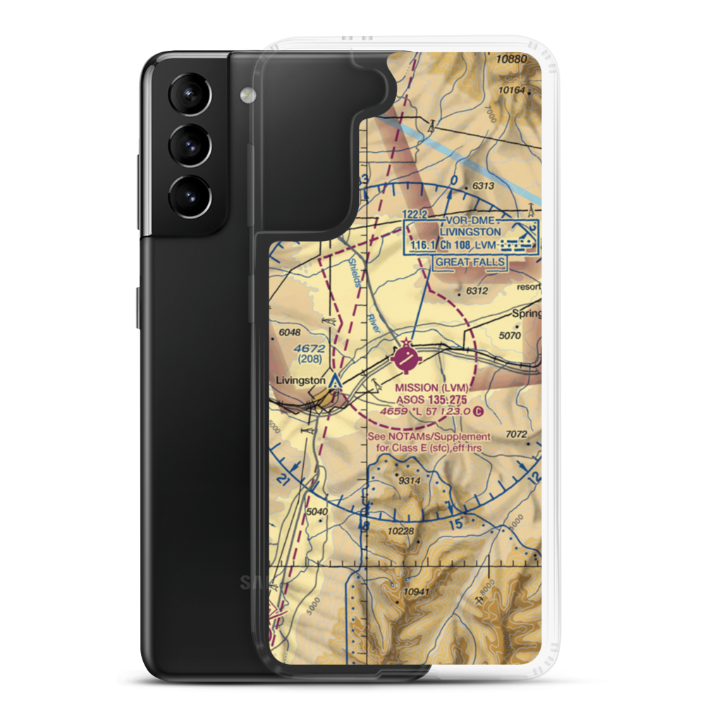 Mission Field (LVM) VFR Sectional Samsung Case Samsung Galaxy S21 Plus model shown