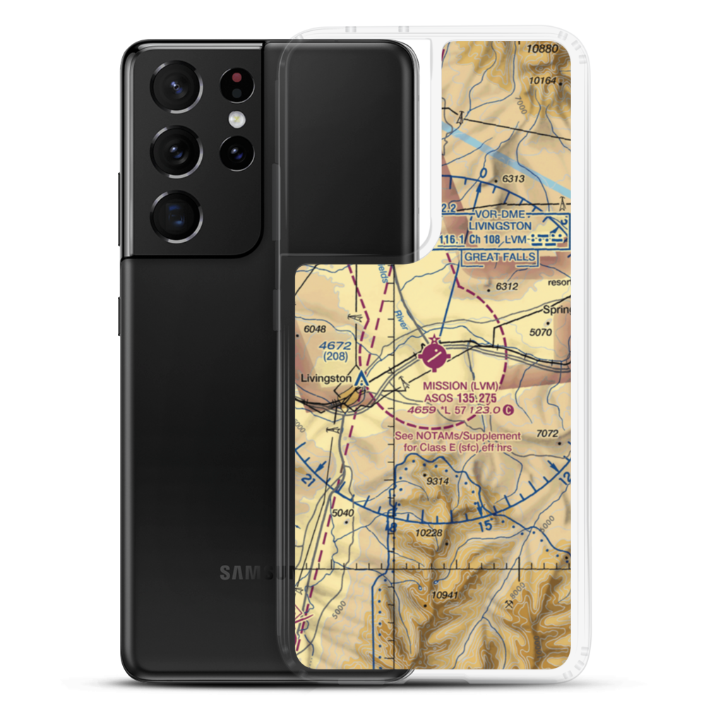 Mission Field (LVM) VFR Sectional Samsung Case Samsung Galaxy S21 Ultra model shown