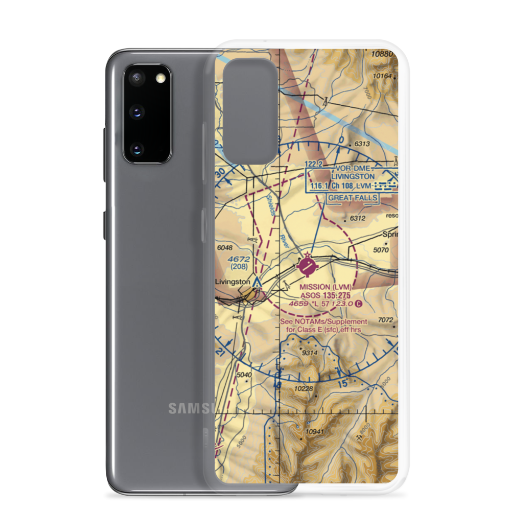 Mission Field (LVM) VFR Sectional Samsung Case Samsung Galaxy S20 model shown