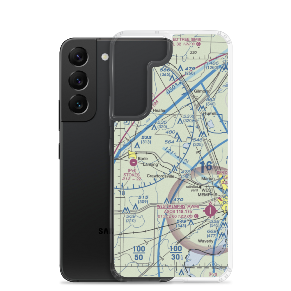 Mission Field-Marotti Memorial Airport (0AR2) VFR Sectional Samsung Case Samsung Galaxy S22 model shown