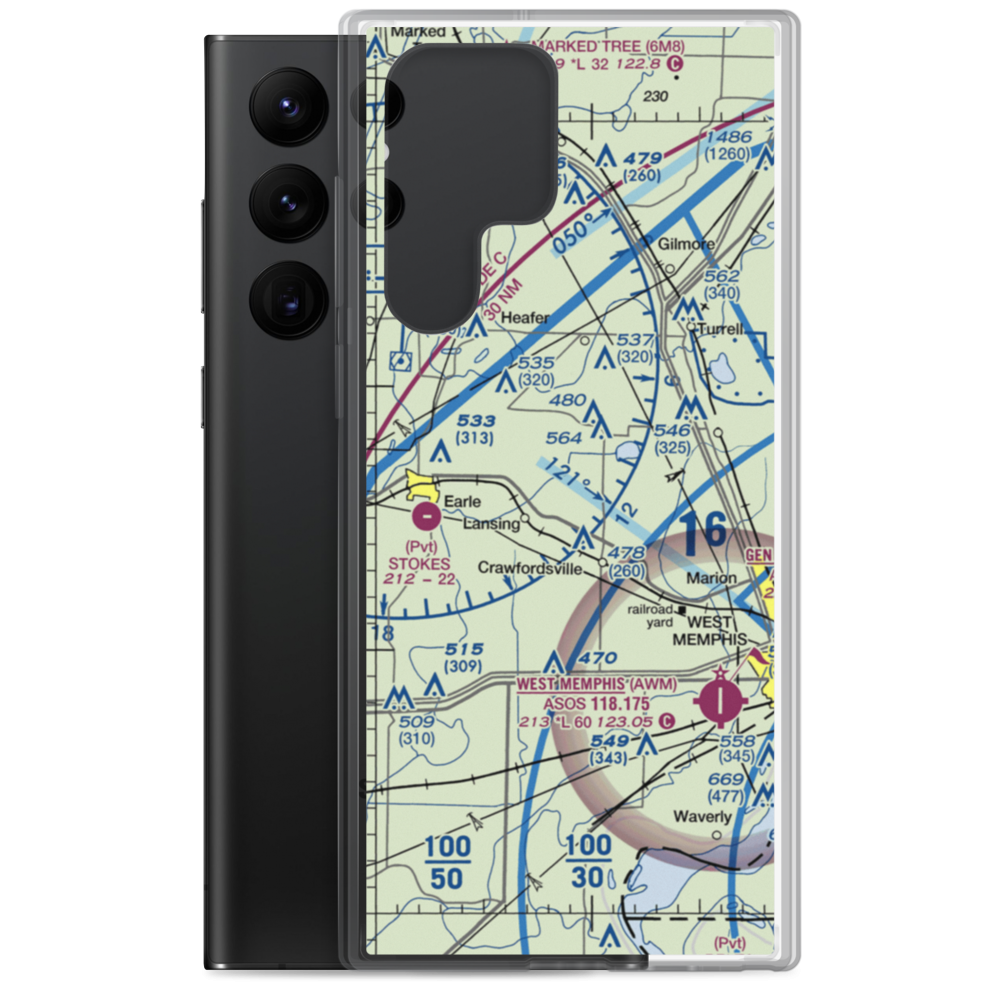Mission Field-Marotti Memorial Airport (0AR2) VFR Sectional Samsung Case Samsung Galaxy S22 Ultra model shown