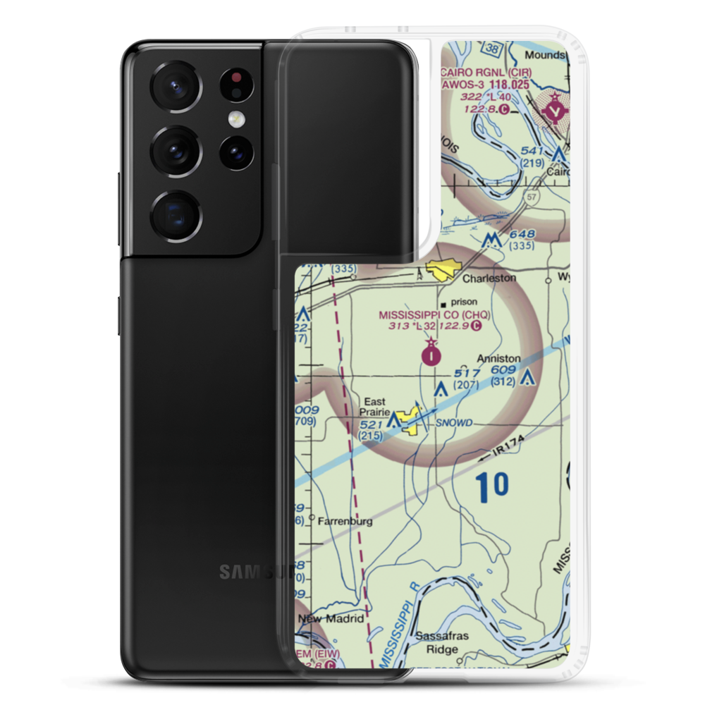 Mississippi County Airport (CHQ) VFR Sectional Samsung Case Samsung Galaxy S21 Ultra model shown