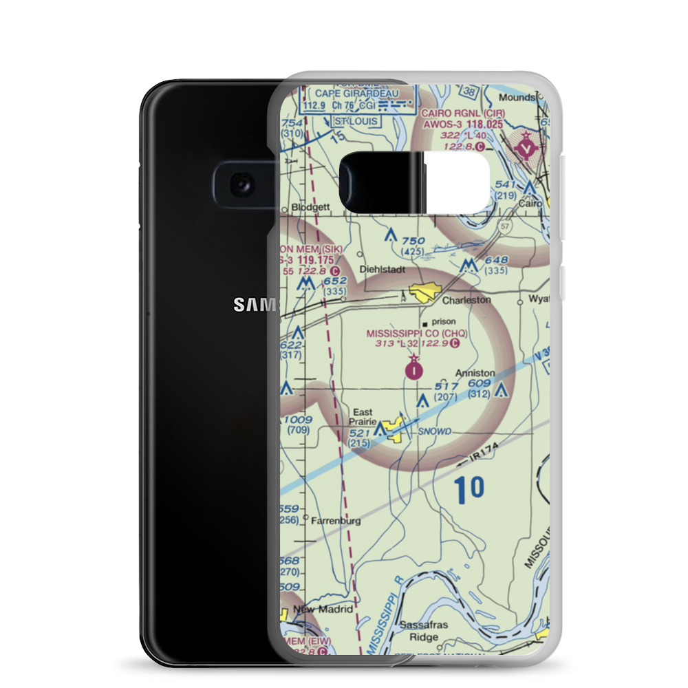Mississippi County Airport (CHQ) VFR Sectional Samsung Case Samsung Galaxy S10e model shown