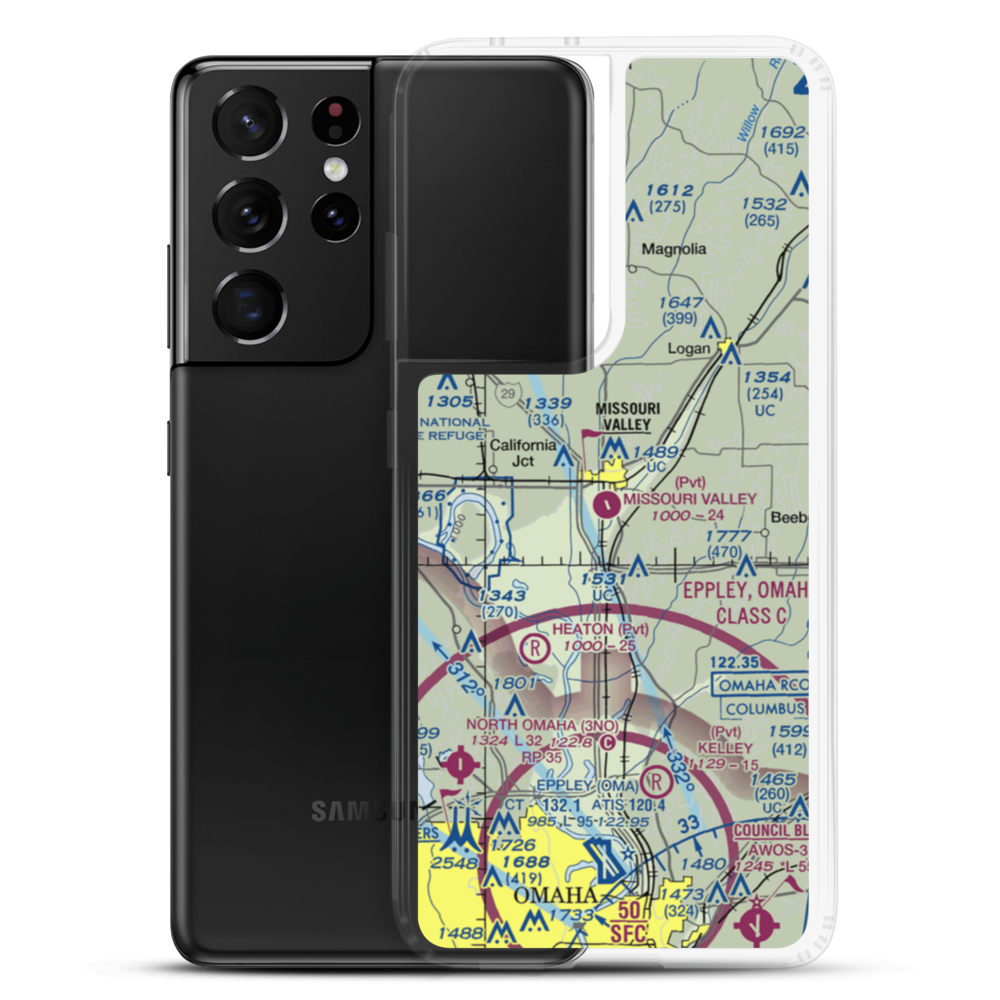 Missouri Valley Airport (90IA) VFR Sectional Samsung Case Samsung Galaxy S21 Ultra model shown