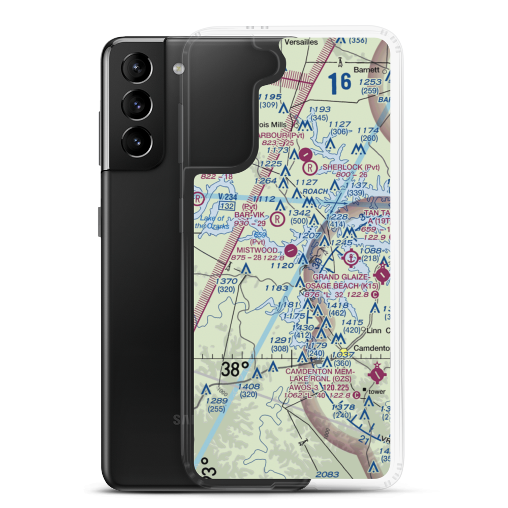 Mistwood Airport (24MO) VFR Sectional Samsung Case Samsung Galaxy S21 Plus model shown