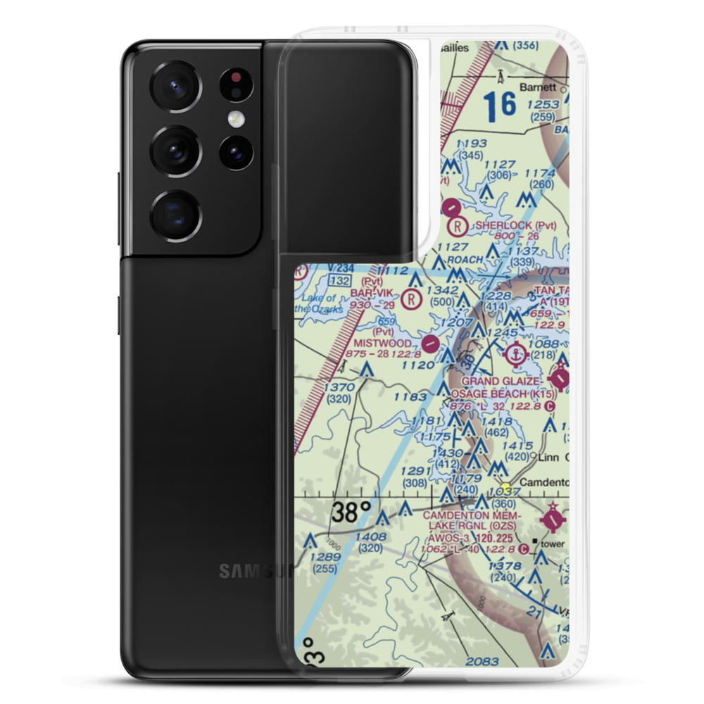 Mistwood Airport (24MO) VFR Sectional Samsung Case Samsung Galaxy S21 Ultra model shown