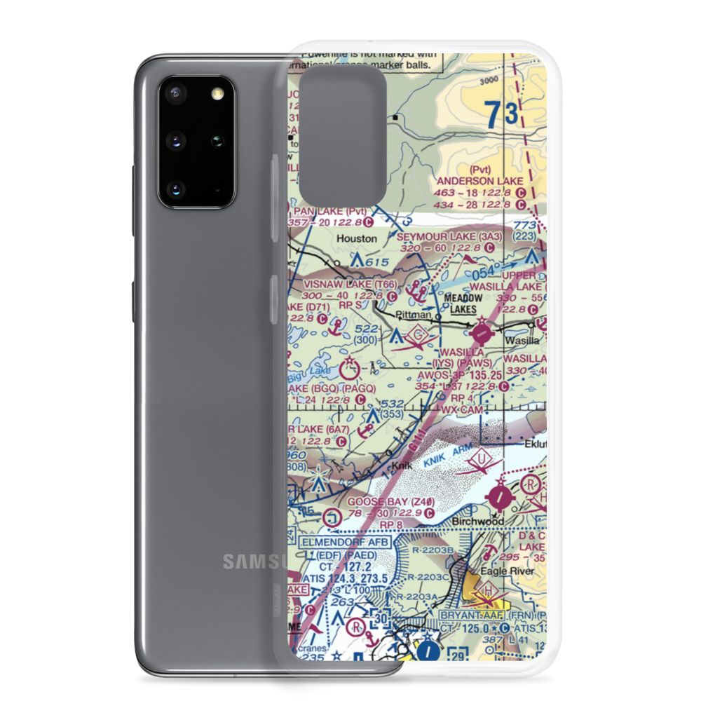 Misty Lake Seaplane Base (AA11) VFR Sectional Samsung Case Samsung Galaxy S20 Plus model shown